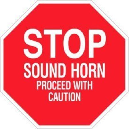 BRADY Brady® 124508 Stop Sound Horn Proceed With Caution Sign, Aluminum, 24"W X 24"H 124508